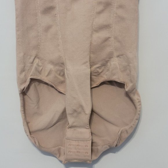 SPANX Slimmer & Shine Open Bust Bodysuit Shaper Beige Plus 1X - Picture 3 of 7